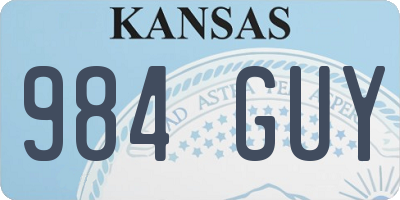 KS license plate 984GUY
