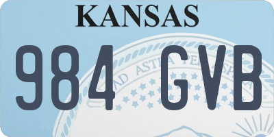 KS license plate 984GVB