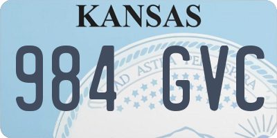 KS license plate 984GVC