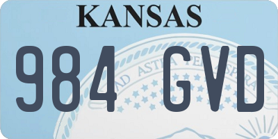 KS license plate 984GVD