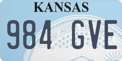 KS license plate 984GVE