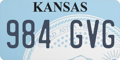 KS license plate 984GVG