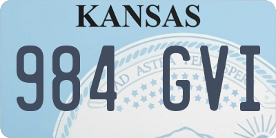 KS license plate 984GVI