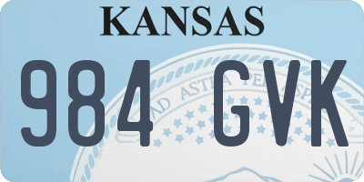 KS license plate 984GVK