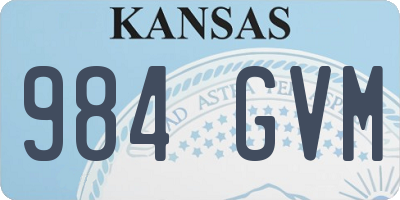 KS license plate 984GVM