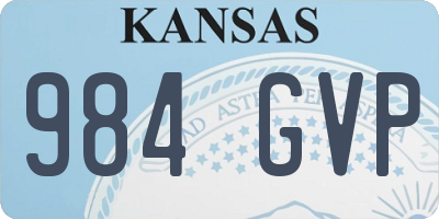 KS license plate 984GVP