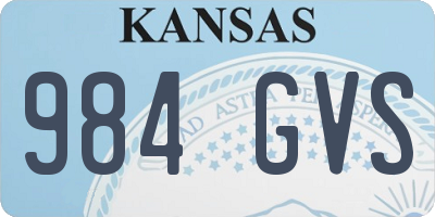 KS license plate 984GVS