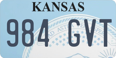 KS license plate 984GVT