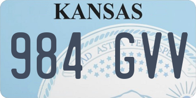 KS license plate 984GVV