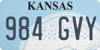 KS license plate 984GVY