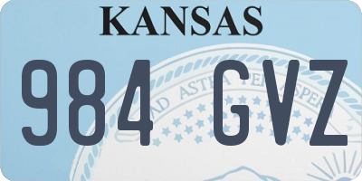 KS license plate 984GVZ
