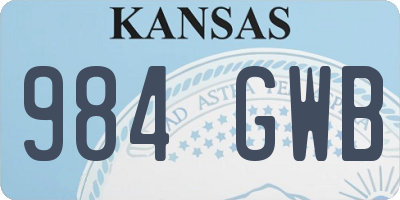 KS license plate 984GWB