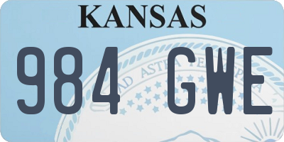 KS license plate 984GWE