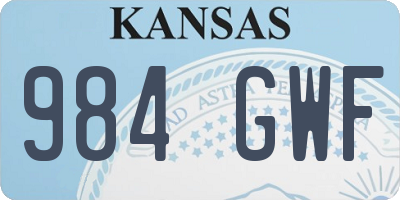 KS license plate 984GWF