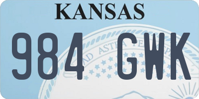 KS license plate 984GWK
