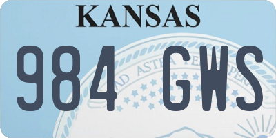 KS license plate 984GWS