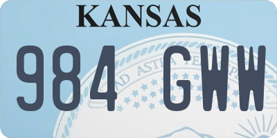 KS license plate 984GWW