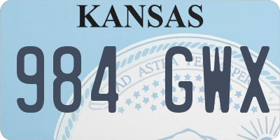 KS license plate 984GWX