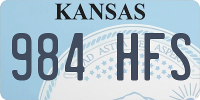 KS license plate 984HFS