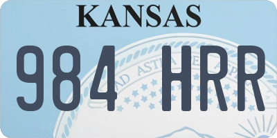 KS license plate 984HRR