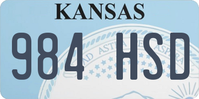 KS license plate 984HSD
