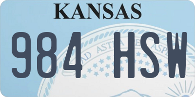KS license plate 984HSW