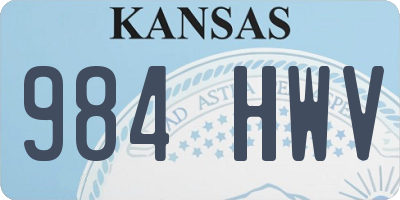 KS license plate 984HWV