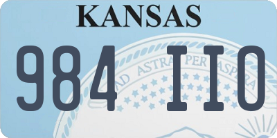 KS license plate 984IIO