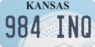 KS license plate 984INQ