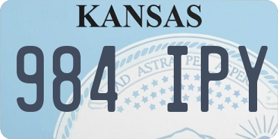 KS license plate 984IPY