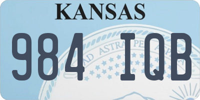 KS license plate 984IQB