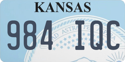 KS license plate 984IQC