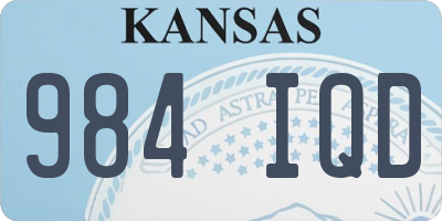 KS license plate 984IQD