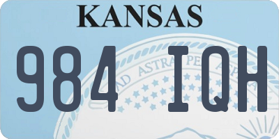 KS license plate 984IQH