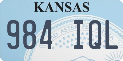 KS license plate 984IQL