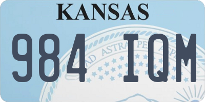 KS license plate 984IQM
