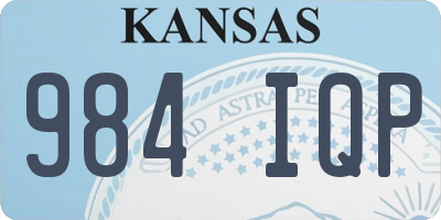 KS license plate 984IQP