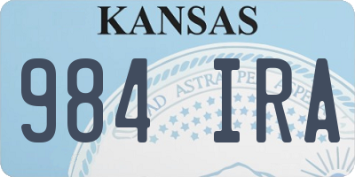 KS license plate 984IRA
