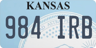 KS license plate 984IRB
