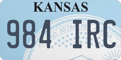 KS license plate 984IRC