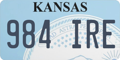 KS license plate 984IRE