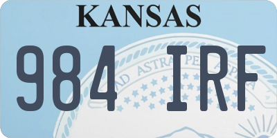 KS license plate 984IRF