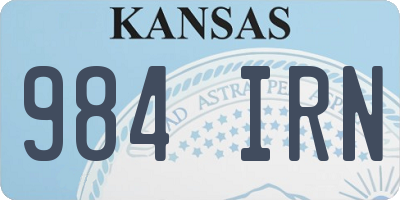KS license plate 984IRN