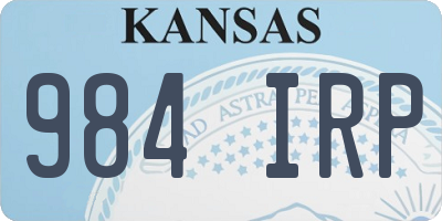 KS license plate 984IRP