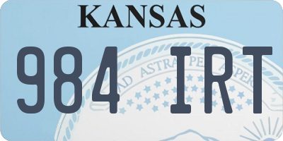 KS license plate 984IRT