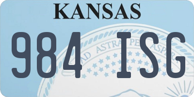 KS license plate 984ISG