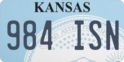 KS license plate 984ISN