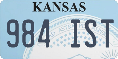 KS license plate 984IST