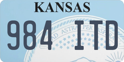 KS license plate 984ITD