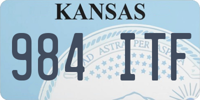 KS license plate 984ITF